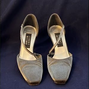 Gray silver evening shoes
